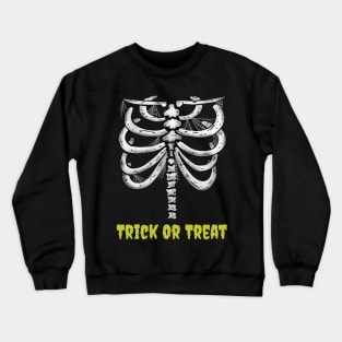 Trick Or Treat Funny Skeleton Halloween Design Crewneck Sweatshirt